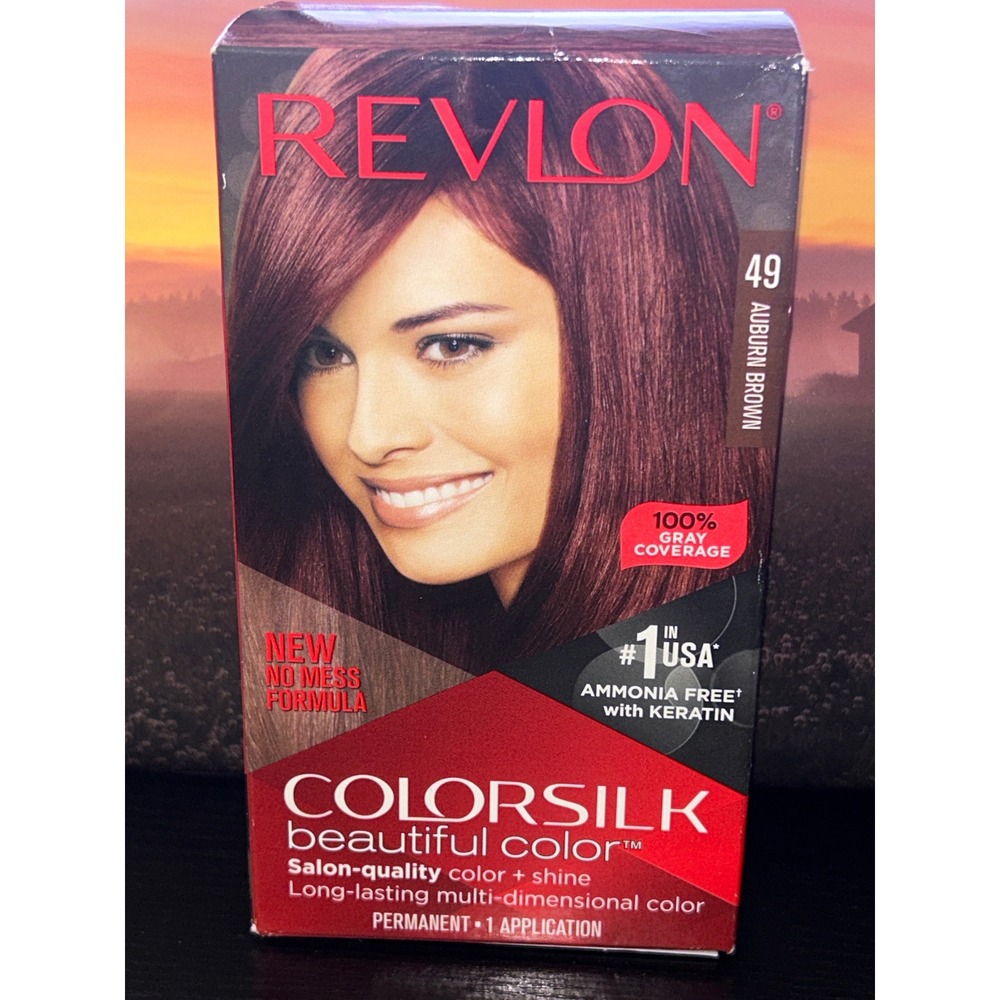 Revlon ColorSilk Beautiful Color 49 Auburn Brown Permanent Hair Dye